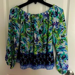 Lilly Pulitzer off the shoulder blouse.